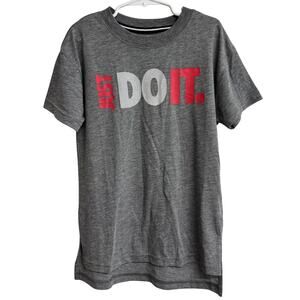 Nike Just Do It Shirt Girls Size Small S Gray Graphic Tee Short Sleeve Logo New